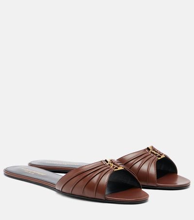 Saint Laurent Saint Laurent Babylone leather slides