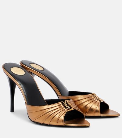 Saint Laurent Saint Laurent Babylone metallic leather mules
