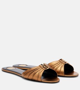 Saint Laurent Saint Laurent Babylone metallic leather slides