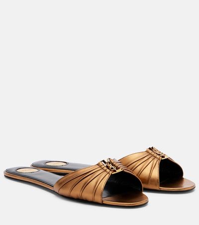 Saint Laurent Saint Laurent Babylone metallic leather slides