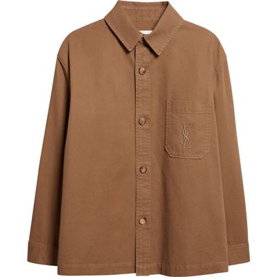 Saint Laurent Saint Laurent Belle Chasse Organic Cotton & Linen Overshirt