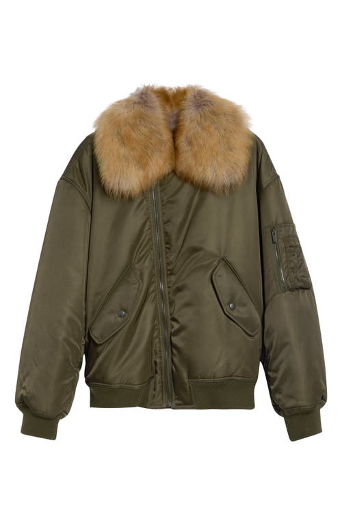 Saint Laurent Saint Laurent Bomber Jacket with Genuine Shearling Collar