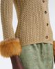 Saint Laurent Saint Laurent Cable-knit shearling-trimmed cardigan - 4