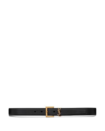 Saint Laurent Saint Laurent Cassandre Belt with Square Buckle in Shiny Box Saint Laurent Leather