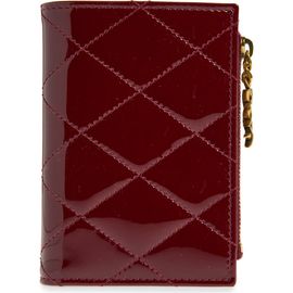 Saint Laurent Saint Laurent Cassandre Bijou Diamond Quilted Patent Leather Bifold Wallet