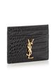 Saint Laurent Saint Laurent Cassandre Card Case in Crocodile-Embossed Shiny Leather - 3