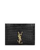 Saint Laurent Saint Laurent Cassandre Card Case in Crocodile-Embossed Shiny Leather - 5