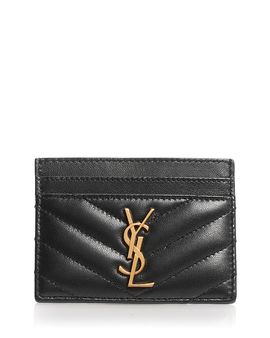 Saint Laurent Saint Laurent Cassandre Card Case in Lambskin