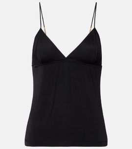 Saint Laurent Saint Laurent Cassandre chain-detail jersey camisole