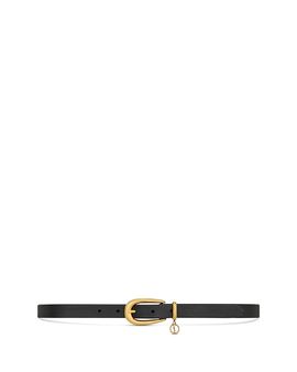 Saint Laurent Saint Laurent Cassandre Charm Elongated Buckle Thin Belt