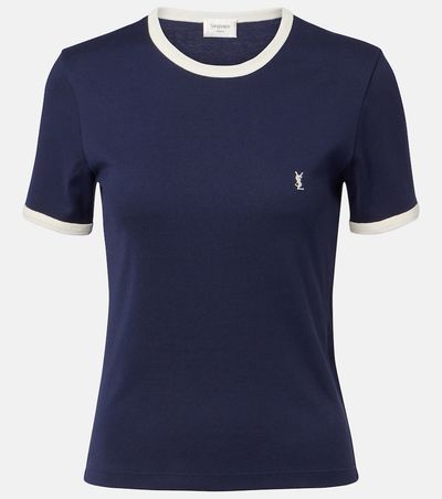 Saint Laurent Saint Laurent Ribbed-knit cotton jersey T-shirt