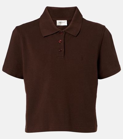 Saint Laurent Saint Laurent Cassandre cotton piqué polo shirt