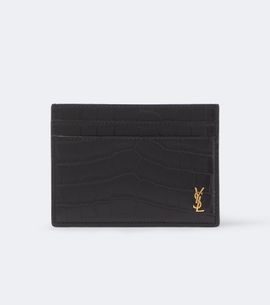 Saint Laurent Saint Laurent Cassandre croc-effect card holder