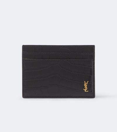 Saint Laurent Saint Laurent Cassandre croc-effect card holder