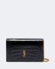 Saint Laurent Saint Laurent Cassandre croc-effect leather chain wallet - 1