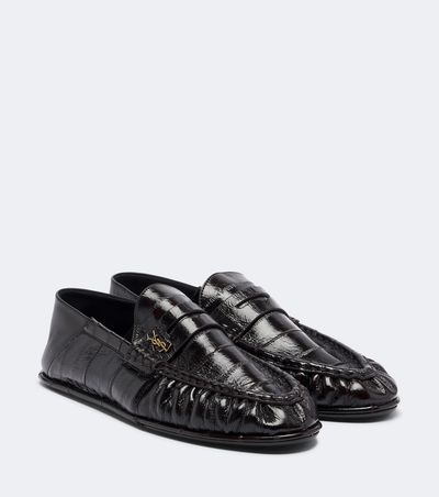 Saint Laurent Saint Laurent Cassandre croc-effect leather loafers