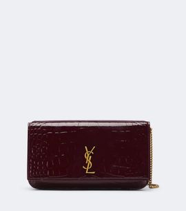 Saint Laurent Saint Laurent Cassandre croc-effect leather phone pouch