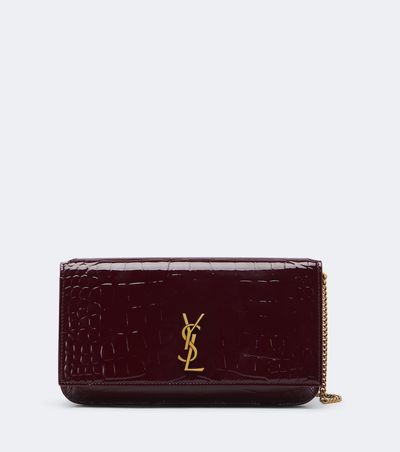 Saint Laurent Saint Laurent Cassandre croc-effect leather phone pouch