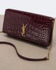 Saint Laurent Saint Laurent Cassandre croc-effect leather phone pouch - 5