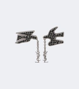 Saint Laurent Saint Laurent Cassandre crystal-embellished earrings