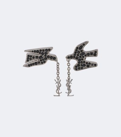 Saint Laurent Saint Laurent Cassandre crystal-embellished earrings