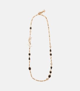 Saint Laurent Saint Laurent Cassandre embellished chain necklace