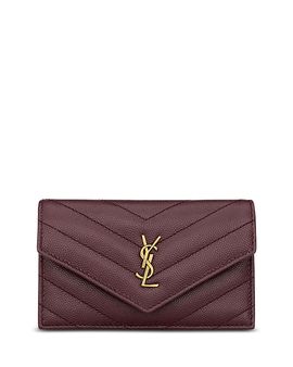 Saint Laurent Saint Laurent Cassandre Fragments Flap Card Case in Grain De Poudre Leather