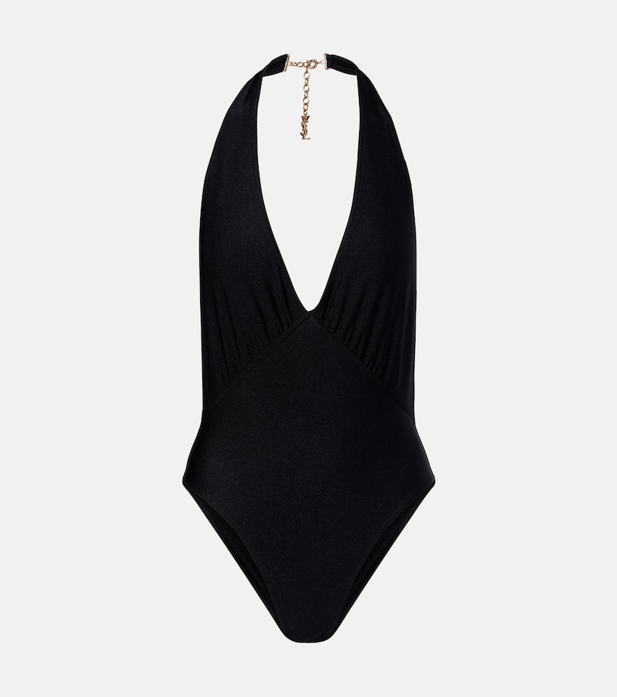 Saint Laurent Saint Laurent Cassandre halterneck swimsuit