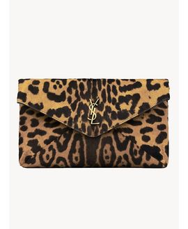 Saint Laurent Saint Laurent Cassandre Large Envelope Pouch in Pony Hair Leather