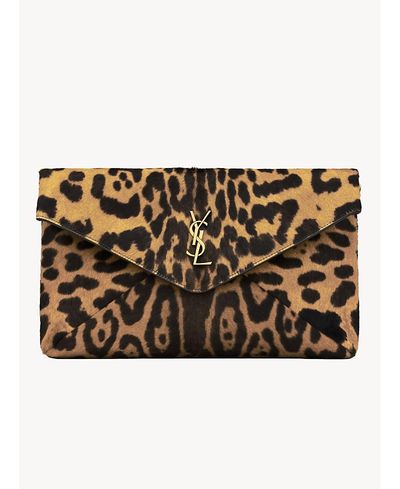 Saint Laurent Saint Laurent Cassandre Large Envelope Pouch in Pony Hair Leather