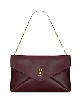 Saint Laurent Saint Laurent Cassandre Large Pouch on Chain in Shiny Leather