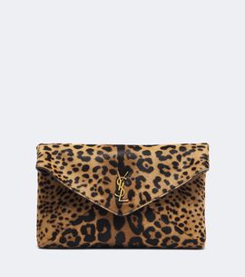 Saint Laurent Saint Laurent Cassandre leopard-print calf hair pouch