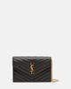 Saint Laurent Saint Laurent Cassandre matelassé envelope leather wallet on chain - 1