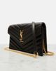 Saint Laurent Saint Laurent Cassandre matelassé envelope leather wallet on chain - 6