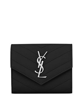 Saint Laurent Saint Laurent Cassandre MatelassA Compact Tri Fold Wallet