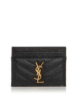 Saint Laurent Saint Laurent Cassandre Matelasse Card Case in Grain De Poudre Leather