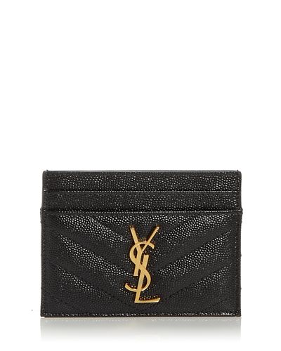 Saint Laurent Saint Laurent Cassandre Matelasse Card Case in Grain De Poudre Leather