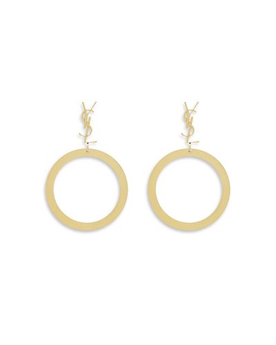 Saint Laurent Saint Laurent Cassandre Pendant Hoop Earrings