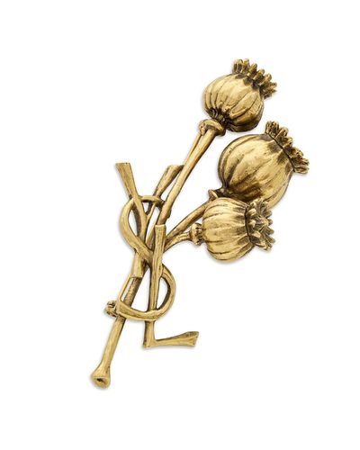 Saint Laurent Saint Laurent Cassandre Poppy Brooch