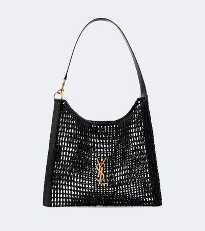 Saint Laurent Saint Laurent Cassandre raffia shoulder bag