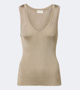 Saint Laurent Saint Laurent Cassandre ribbed-knit tank top