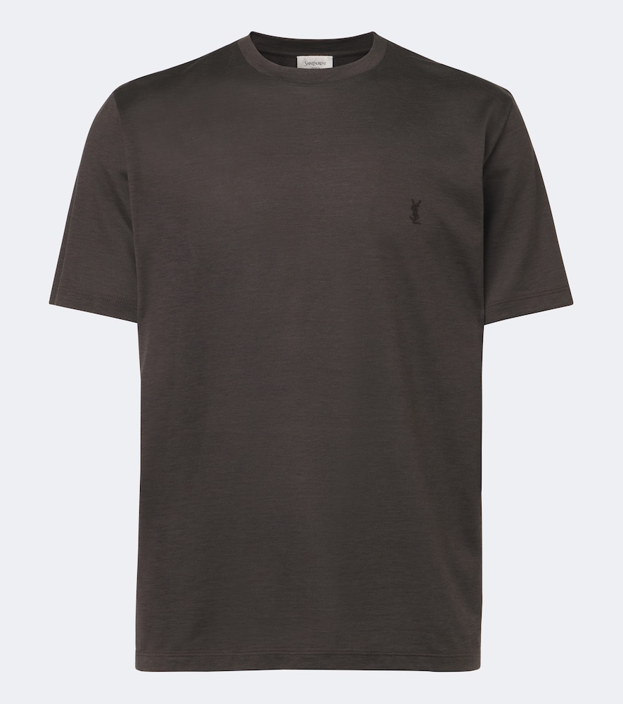 Saint Laurent Saint Laurent Cassandre silk and cotton T-shirt