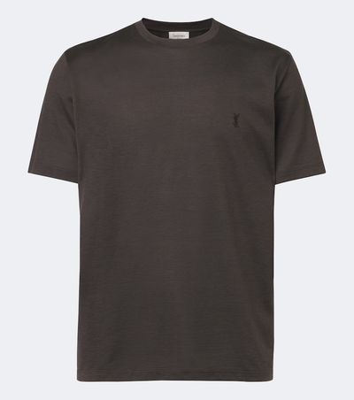 Saint Laurent Saint Laurent Cassandre silk and cotton T-shirt