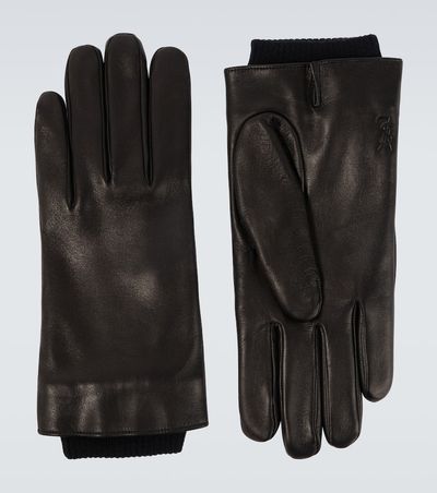 Saint Laurent Saint Laurent Cassandre wool-lined leather gloves