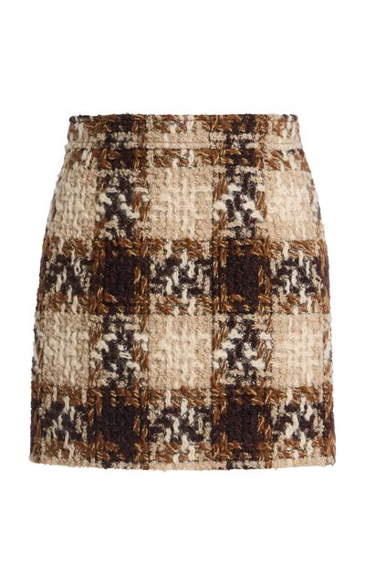 Saint Laurent Saint Laurent Checked Tweed Mini Skirt