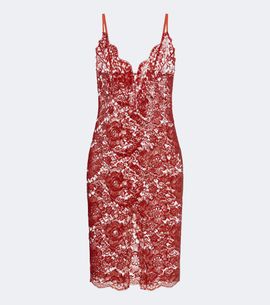 Saint Laurent Saint Laurent Cotton-blend lace slip dress