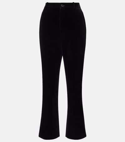 Saint Laurent Saint Laurent Cotton velvet cropped flared pants