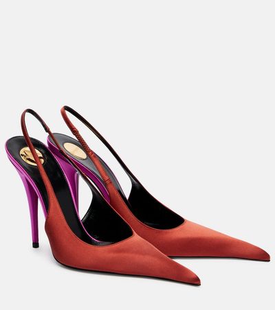Saint Laurent Saint Laurent Deroche crÃªpe satin slingback pumps