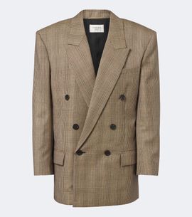Saint Laurent Saint Laurent Double-breasted Prince of Wales wool blazer