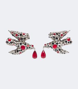 Saint Laurent Saint Laurent Dove embellished clip-on earrings
